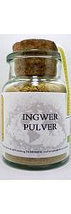 Ingwerpulver fein gemahlen im Korkenglas