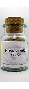 Muskatnuß ganz Bio im Korkenglas
