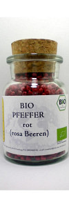 Pfeffer rot ganz rosa Schinusbeere Bio im Korkenglas